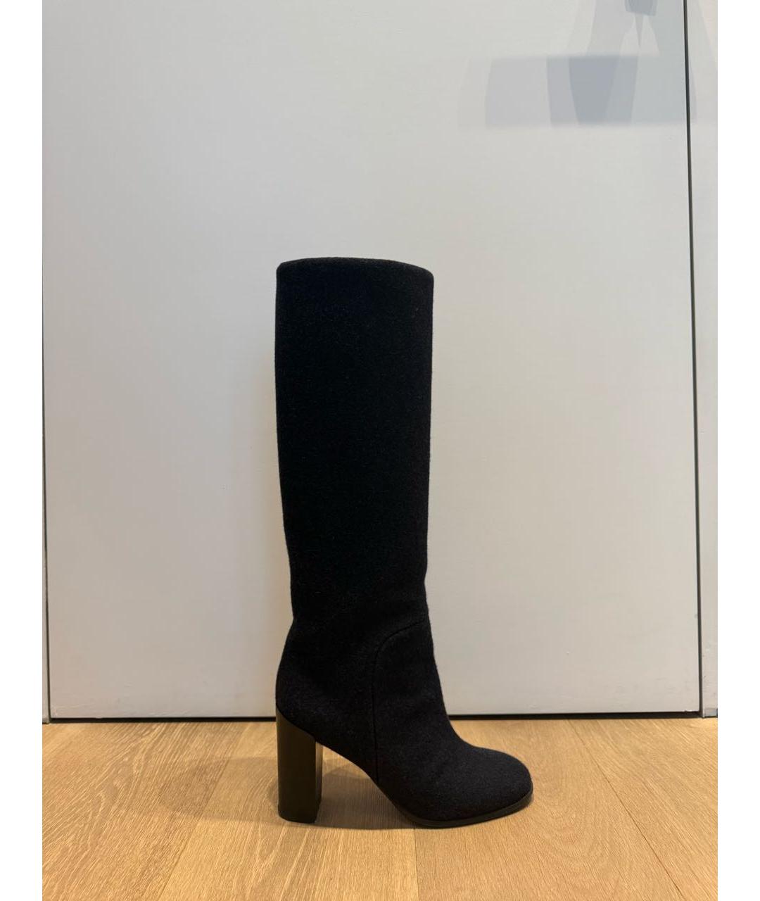 CELINE Темно-синие текстильные сапоги, фото 8