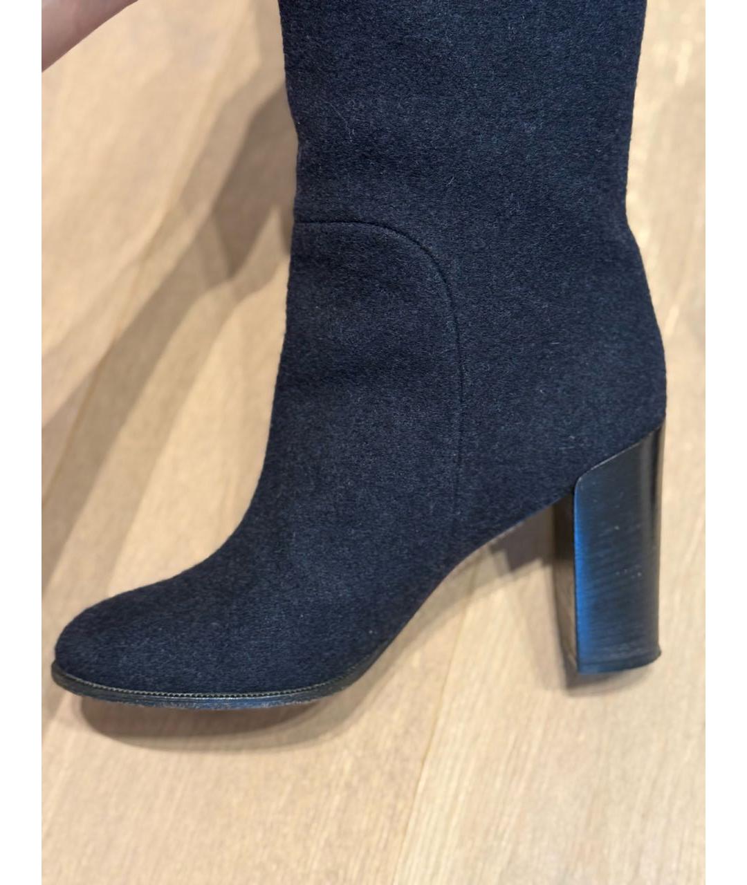 CELINE Темно-синие текстильные сапоги, фото 5