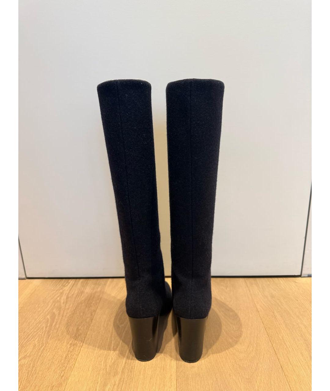 CELINE Темно-синие текстильные сапоги, фото 3