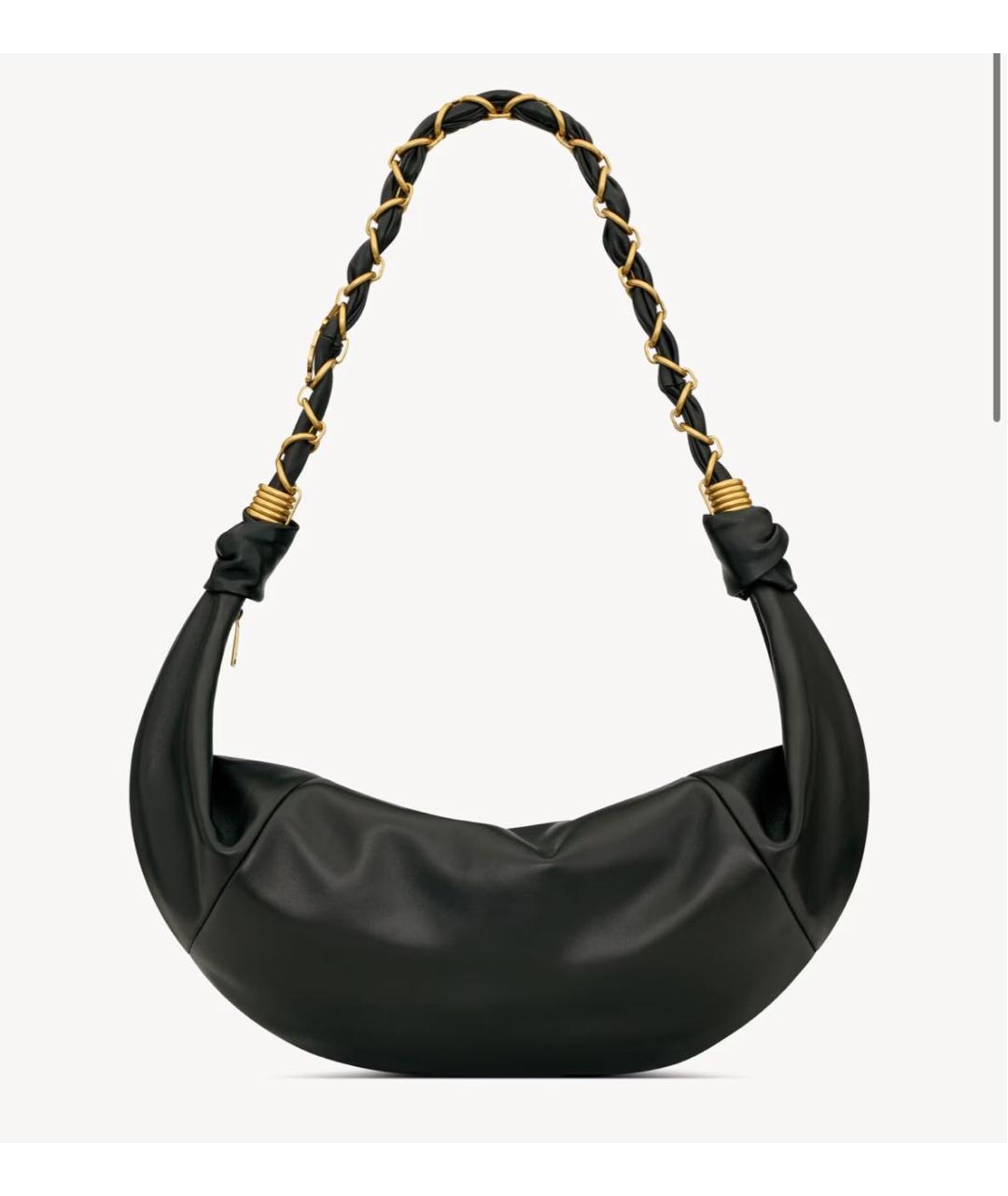 SAINT LAURENT Черная кожаная сумка тоут, фото 5