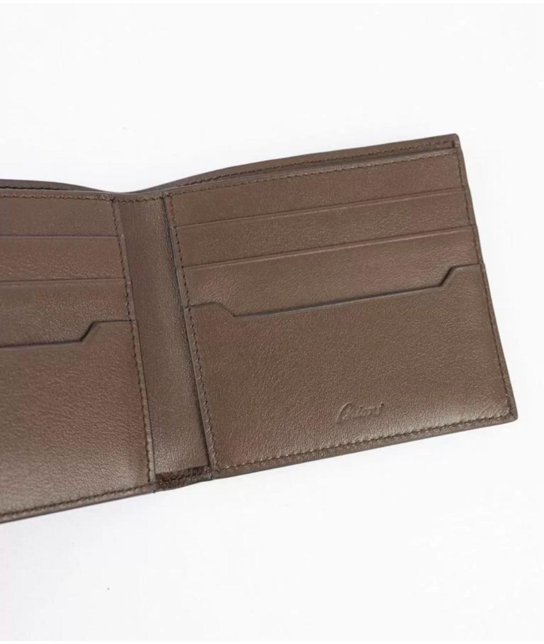 BRIONI Темно-синий кожаный кошелек, фото 4