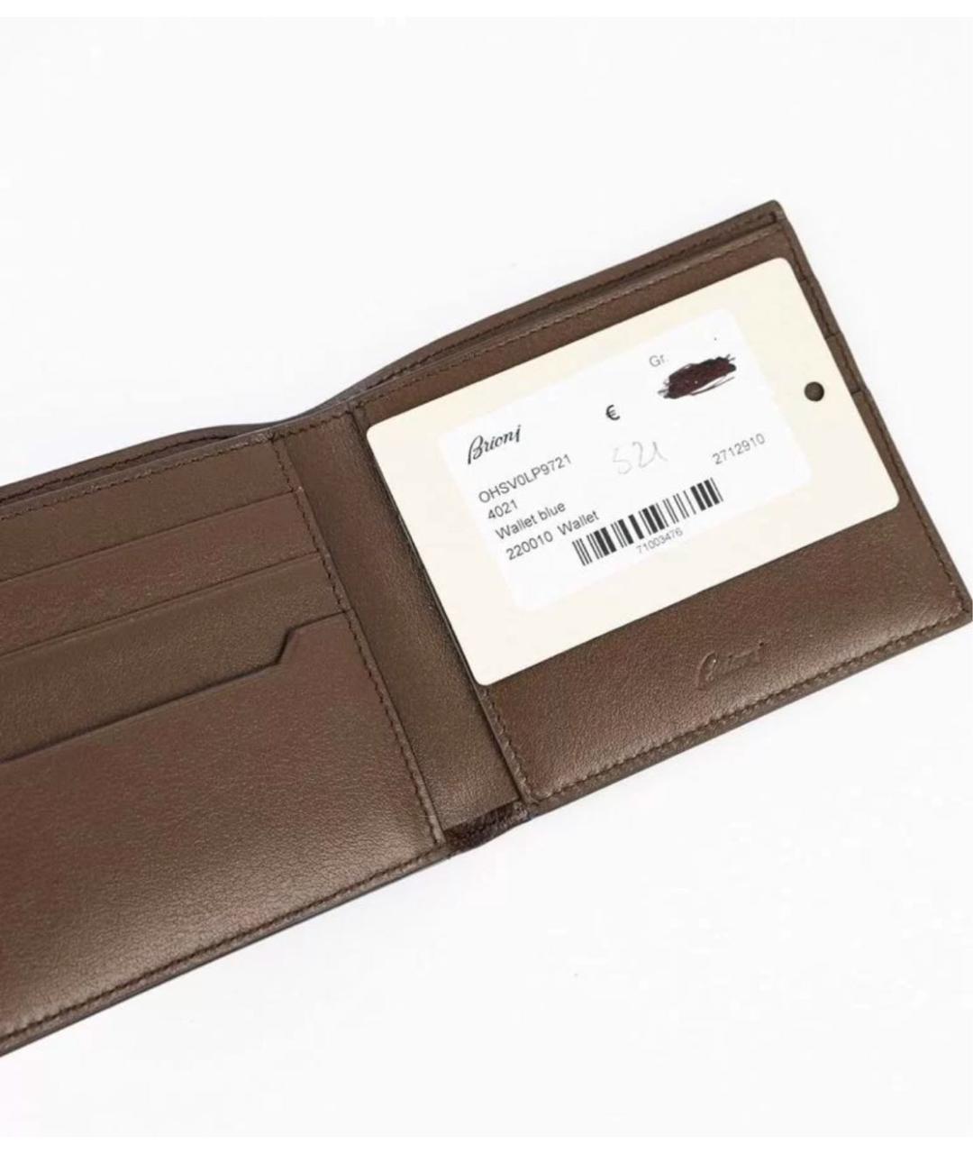 BRIONI Темно-синий кожаный кошелек, фото 3