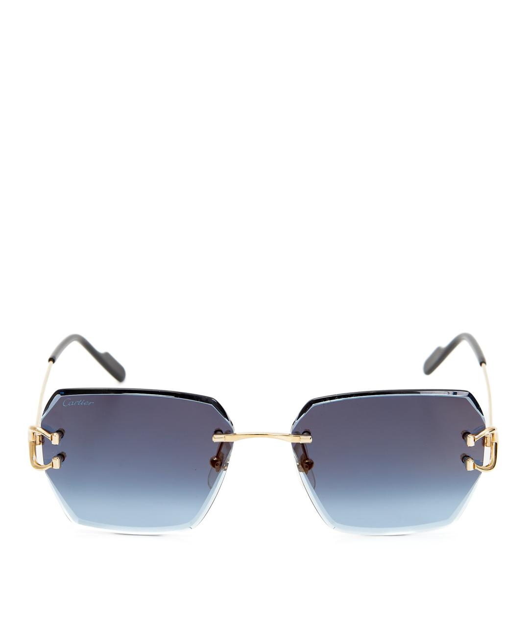 CARTIER Золотые металлические солнцезащитные очки, фото 1