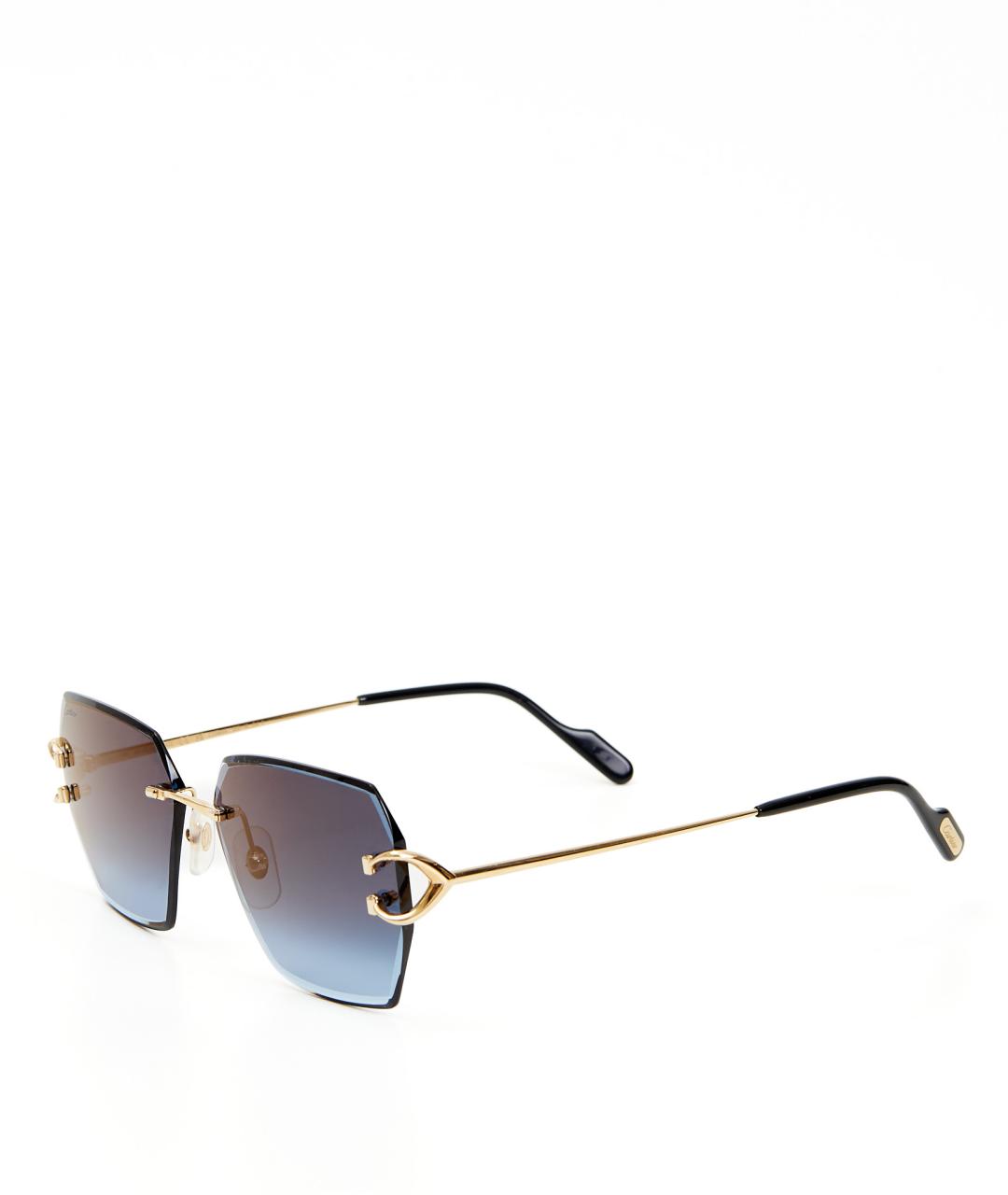 CARTIER Золотые металлические солнцезащитные очки, фото 2
