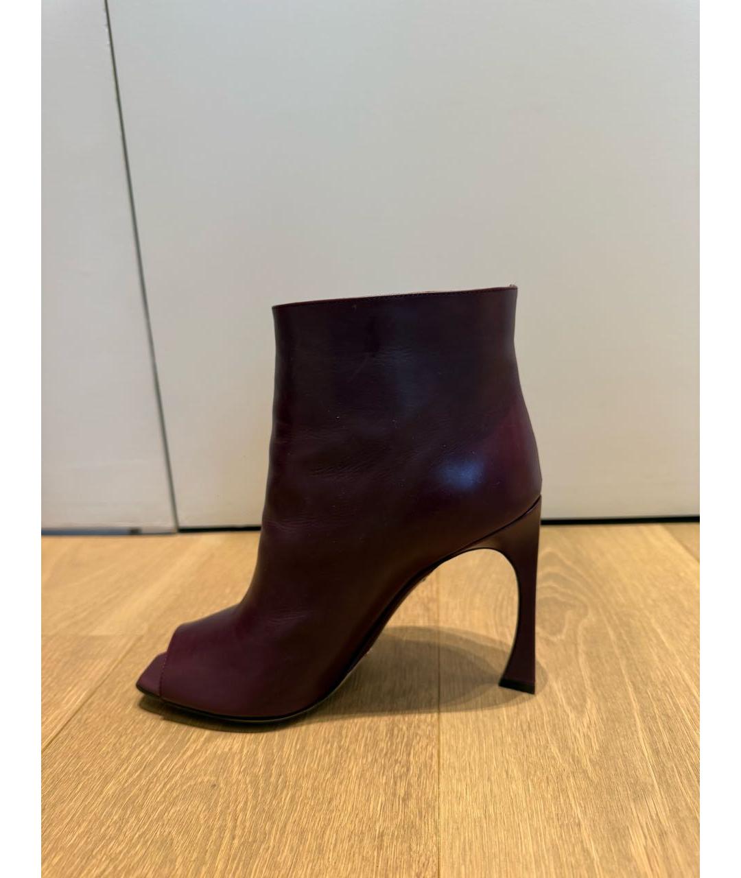 CHRISTIAN DIOR Фиолетовые кожаные ботильоны, фото 2