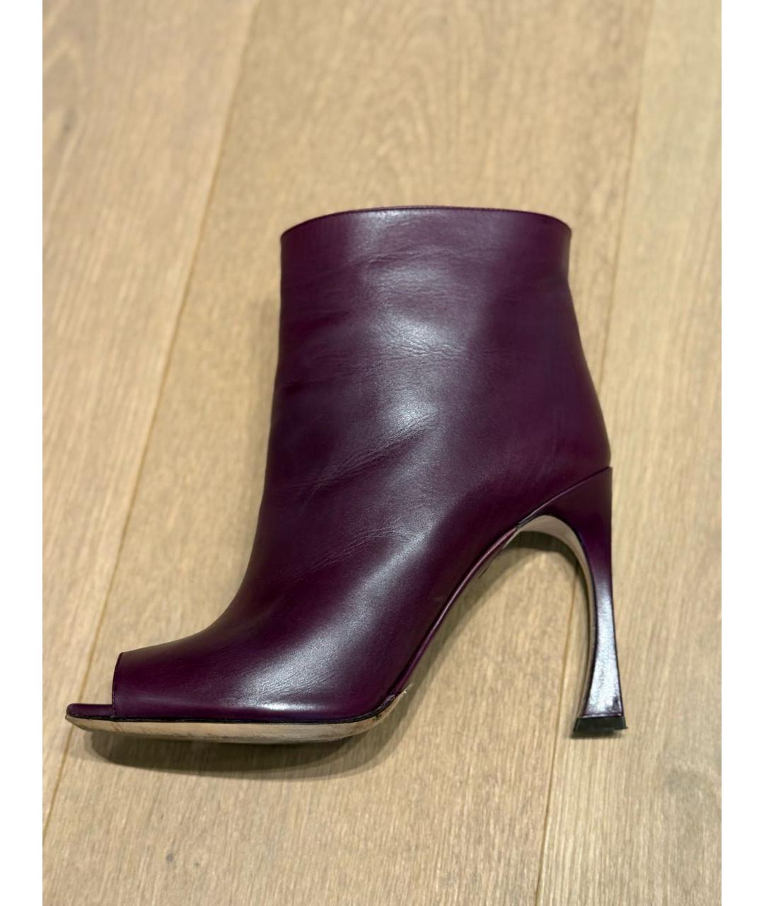 CHRISTIAN DIOR Фиолетовые кожаные ботильоны, фото 6