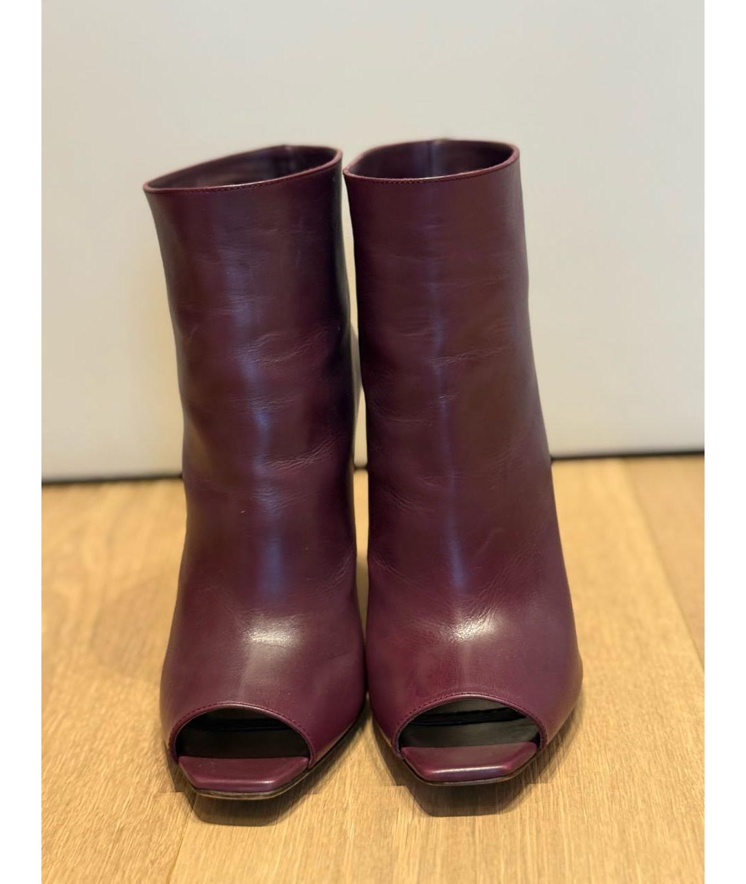CHRISTIAN DIOR Фиолетовые кожаные ботильоны, фото 3