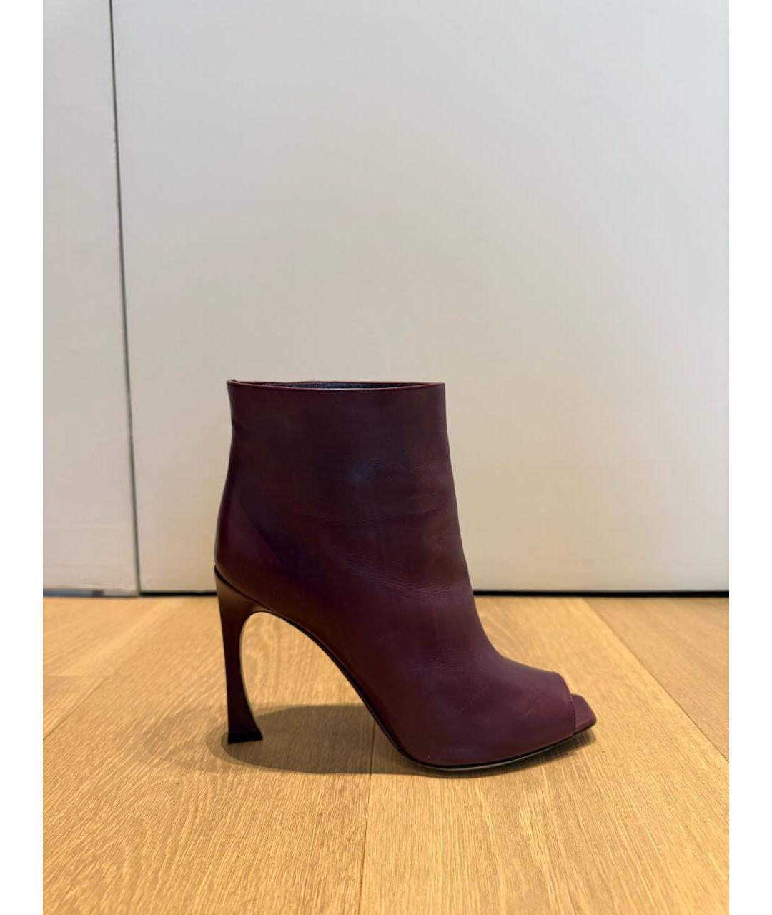 CHRISTIAN DIOR Фиолетовые кожаные ботильоны, фото 7