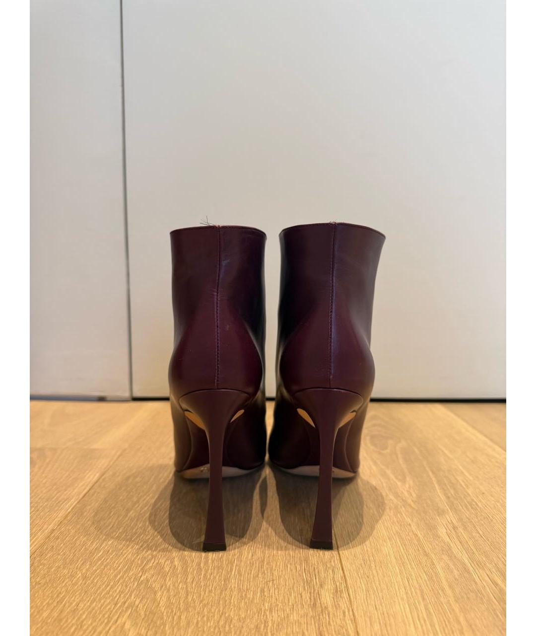 CHRISTIAN DIOR Фиолетовые кожаные ботильоны, фото 4