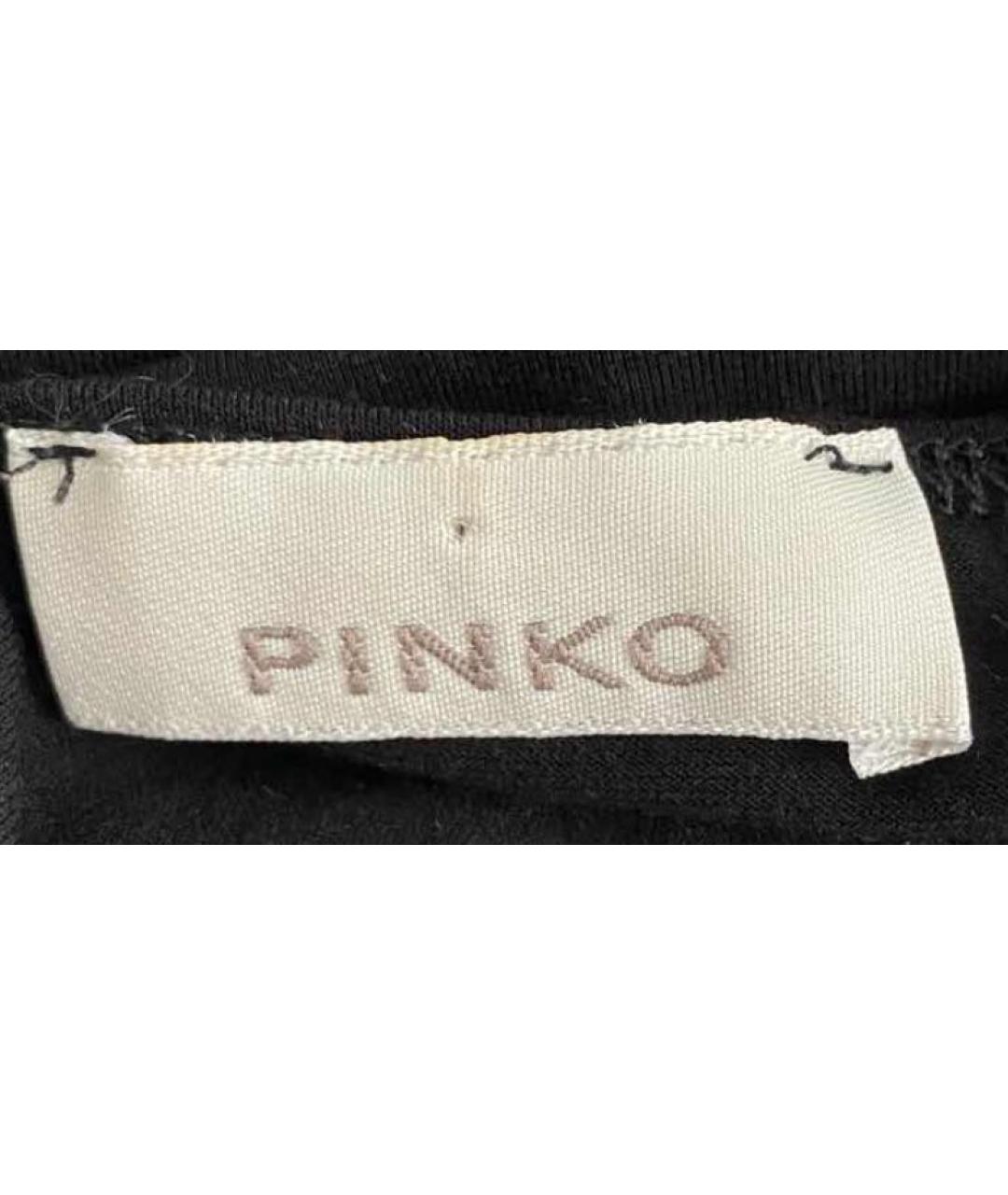 PINKO Черная вискозная футболка, фото 6