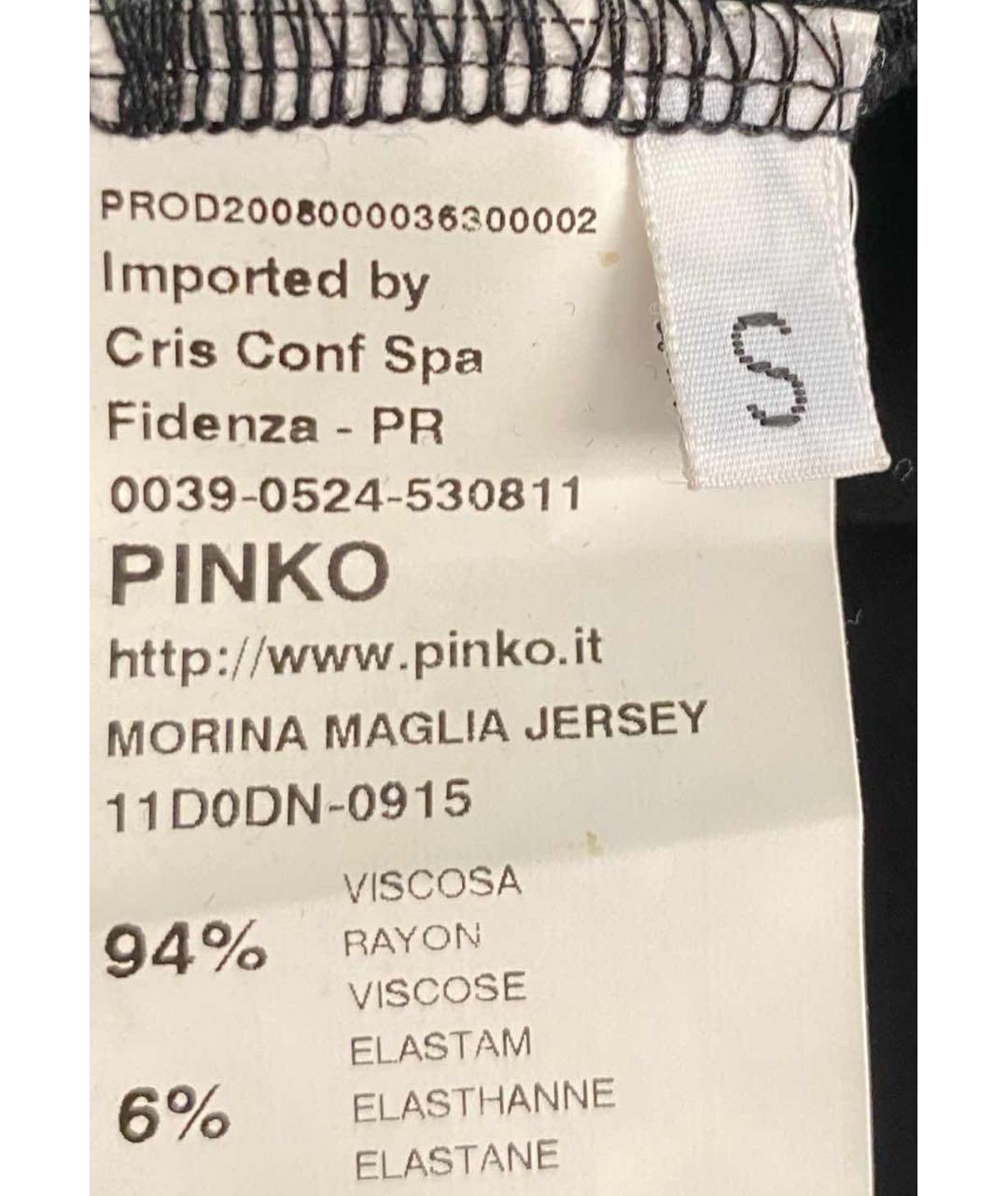PINKO Черная вискозная футболка, фото 5