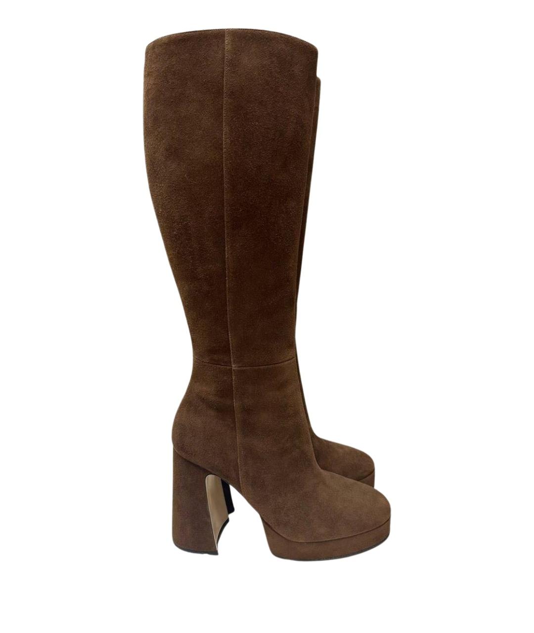 GUCCI Коричневые замшевые сапоги, фото 1