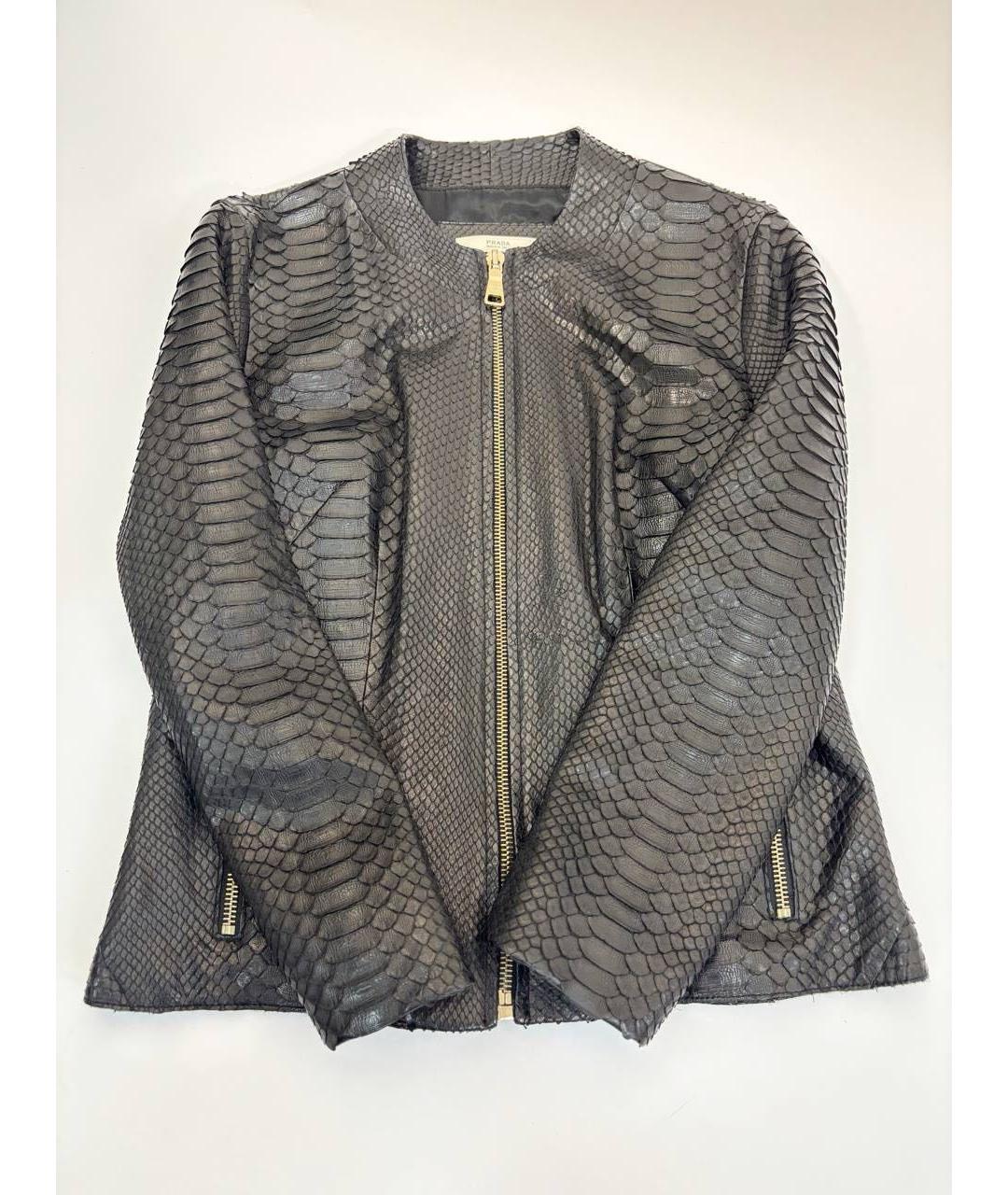 PRADA Черная кожаная куртка, фото 4