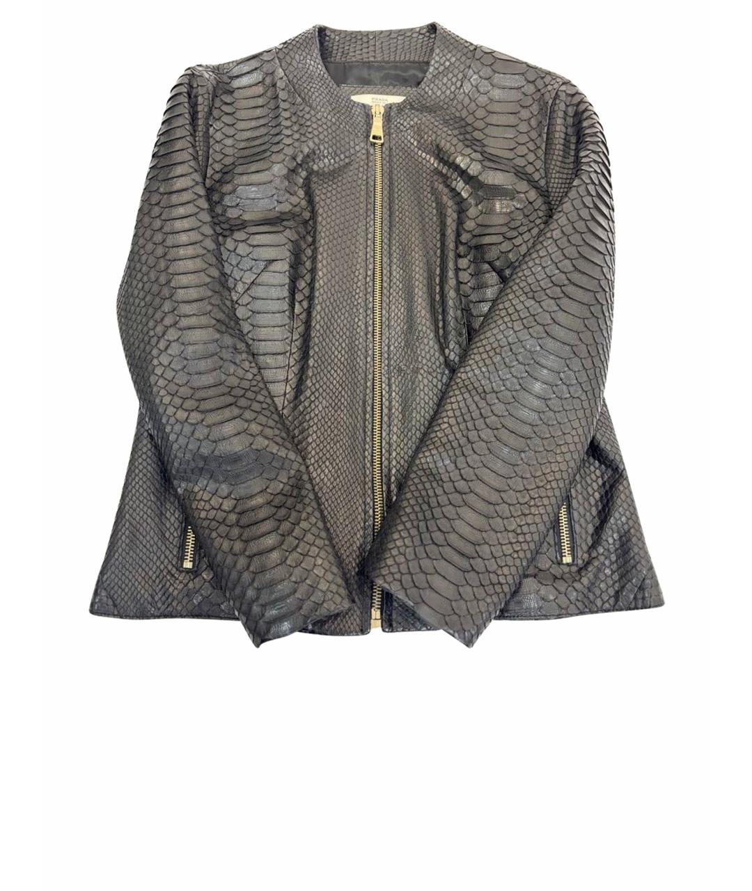 PRADA Черная кожаная куртка, фото 1