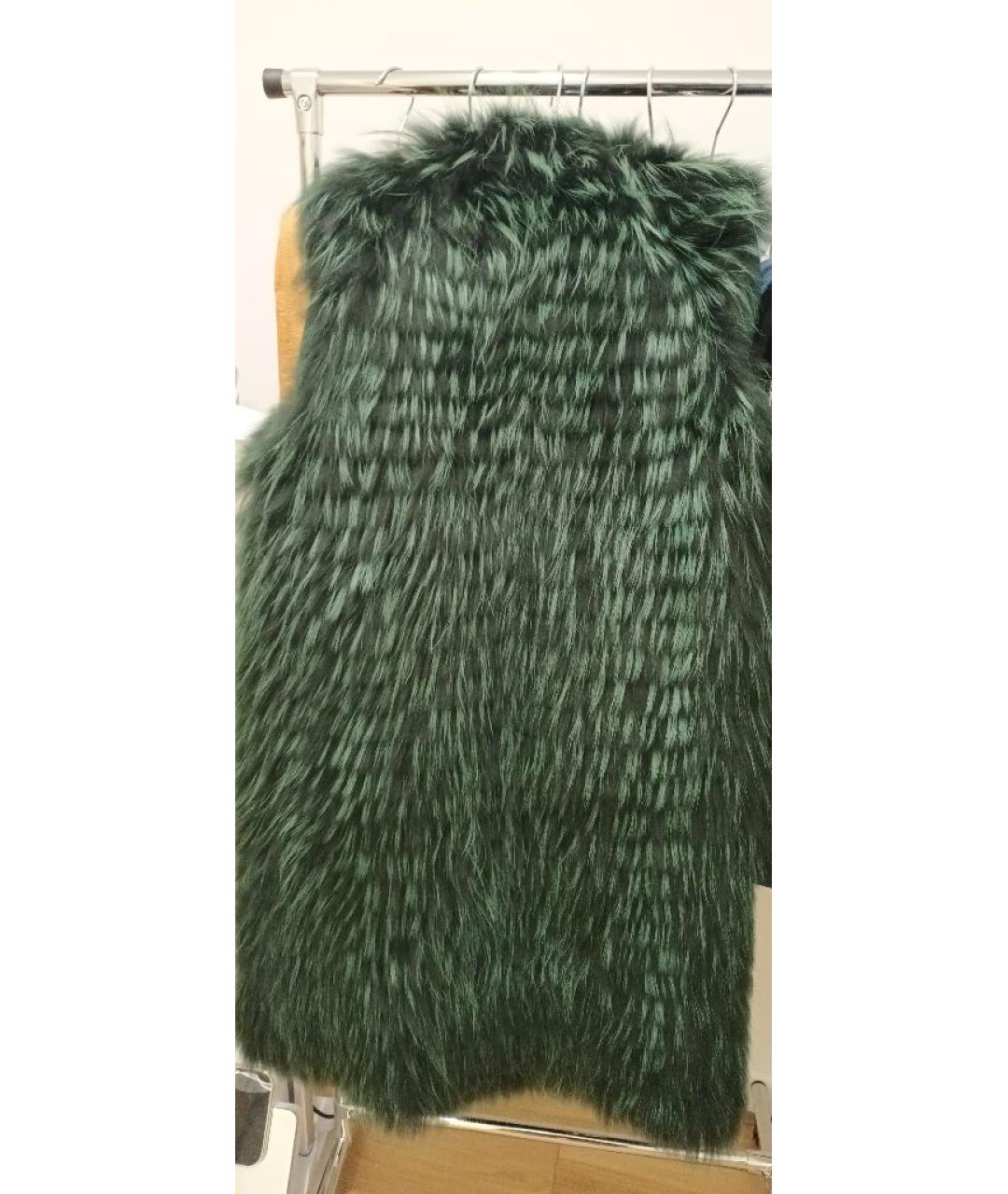 GIULIANA TESO Зеленый меховой жилет, фото 2