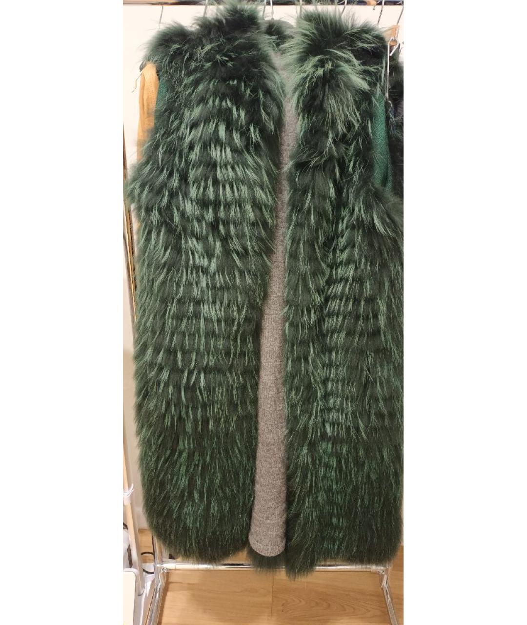 GIULIANA TESO Зеленый меховой жилет, фото 5