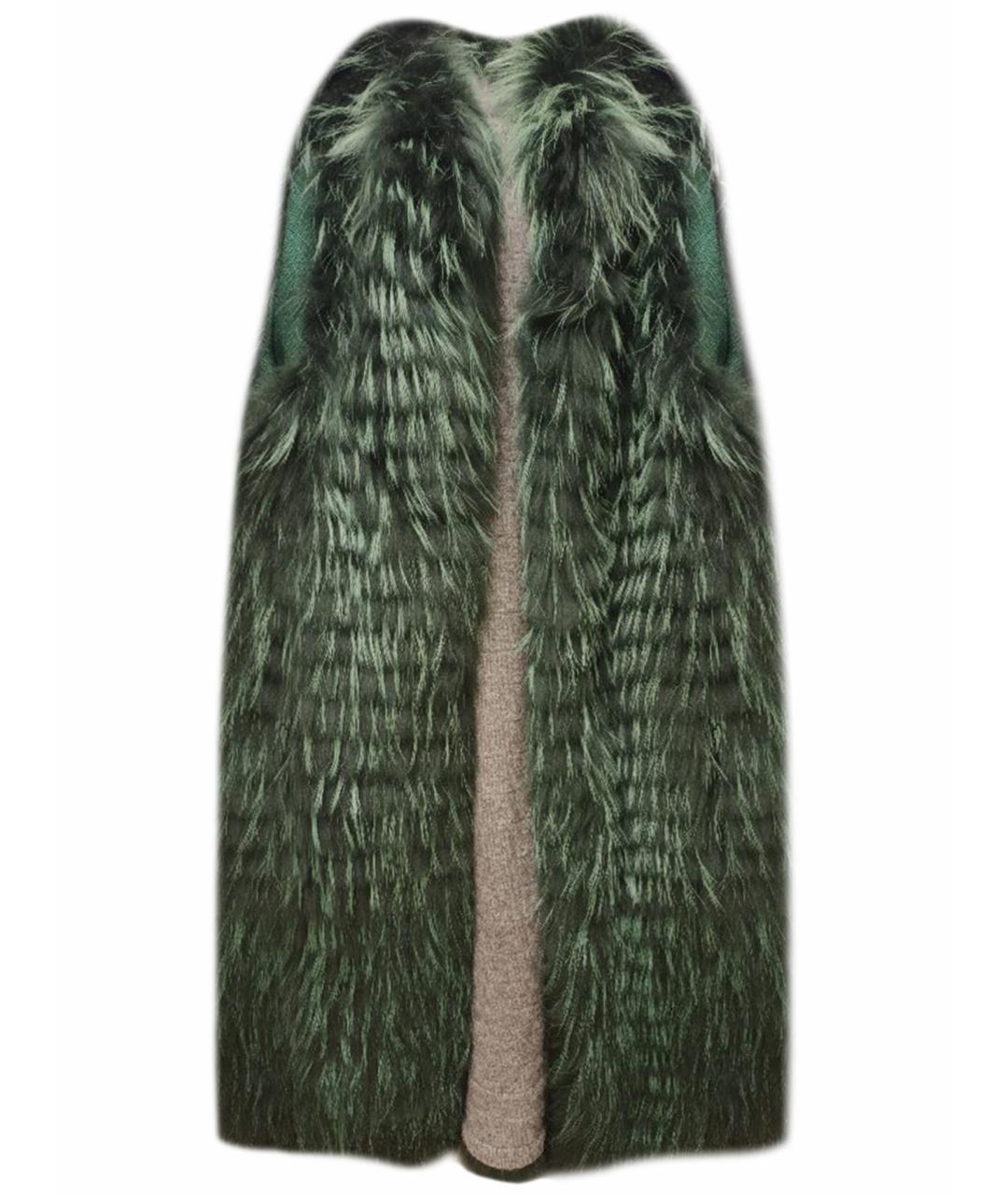 GIULIANA TESO Зеленый меховой жилет, фото 1