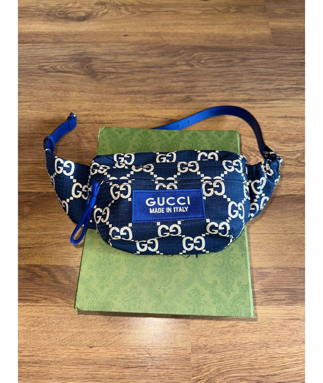 GUCCI Синяя поясная сумка, фото 2