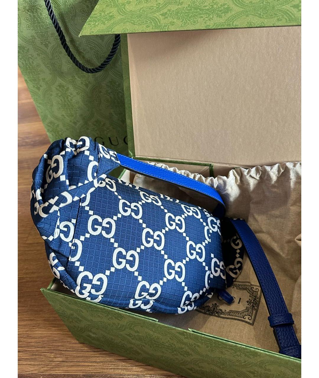 GUCCI Синяя поясная сумка, фото 5