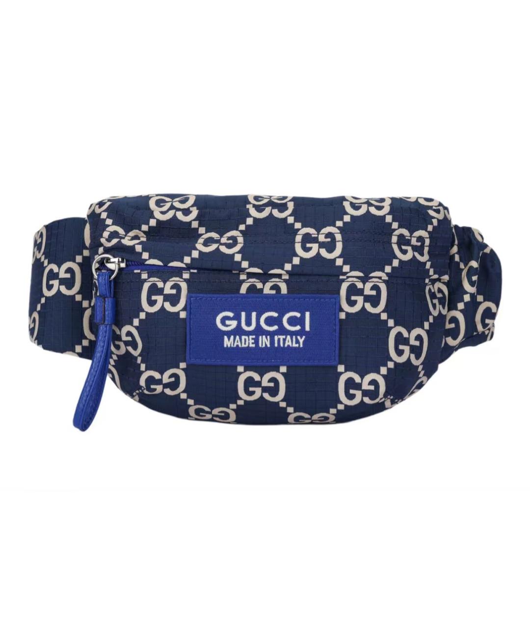 GUCCI Синяя поясная сумка, фото 1
