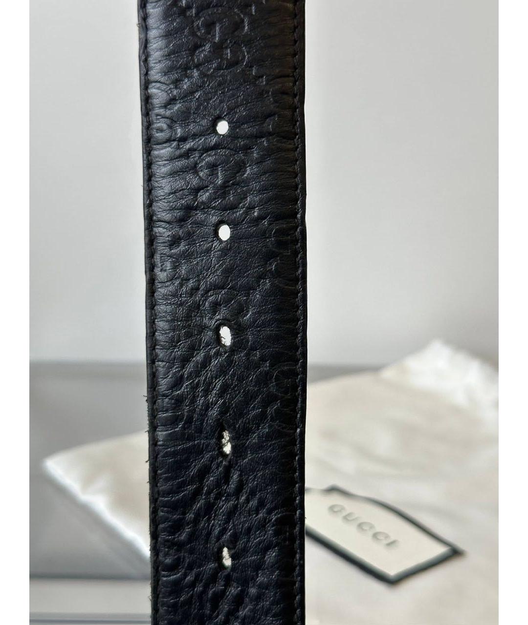 GUCCI Черный кожаный ремень, фото 4