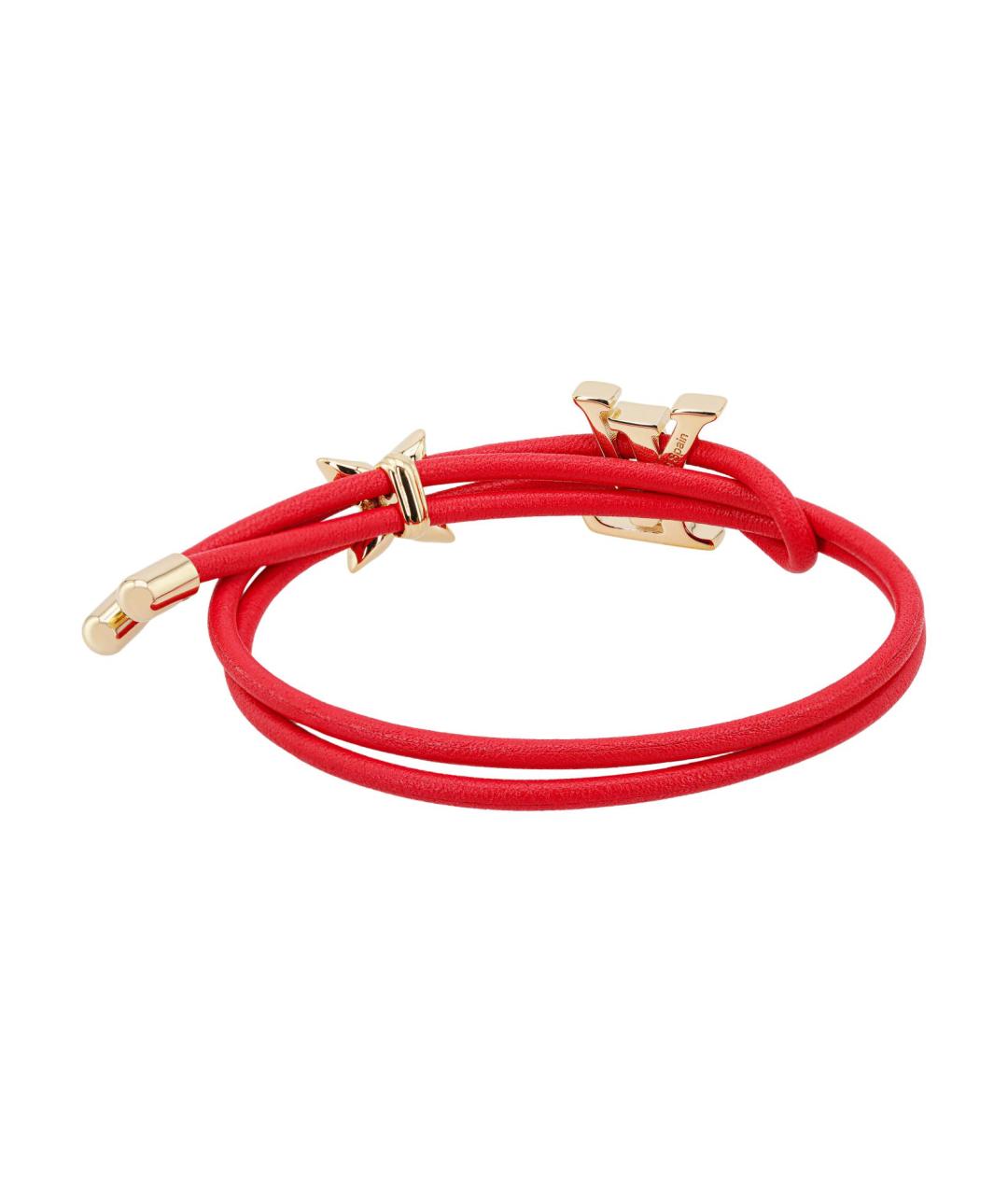 LOUIS VUITTON Красный кожаный браслет, фото 2