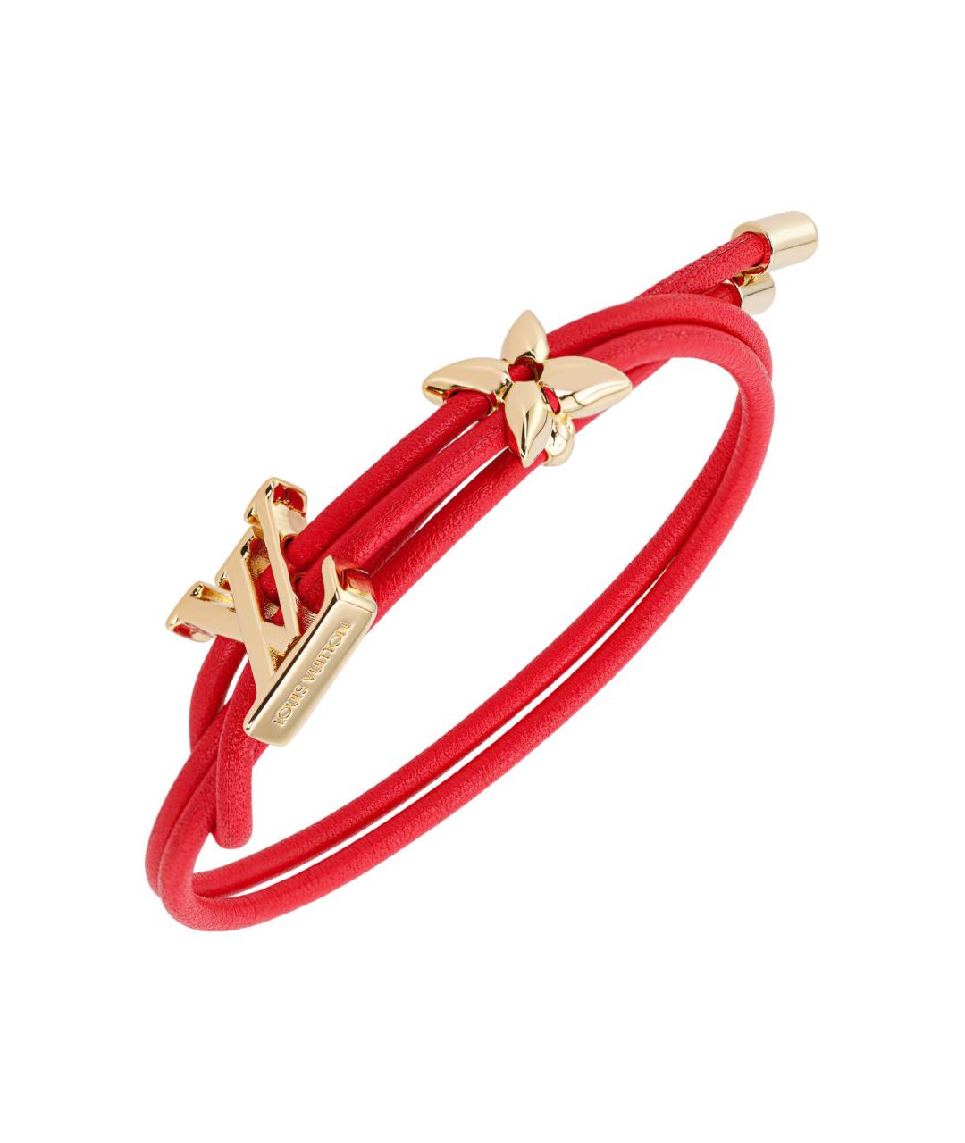 LOUIS VUITTON Красный кожаный браслет, фото 3
