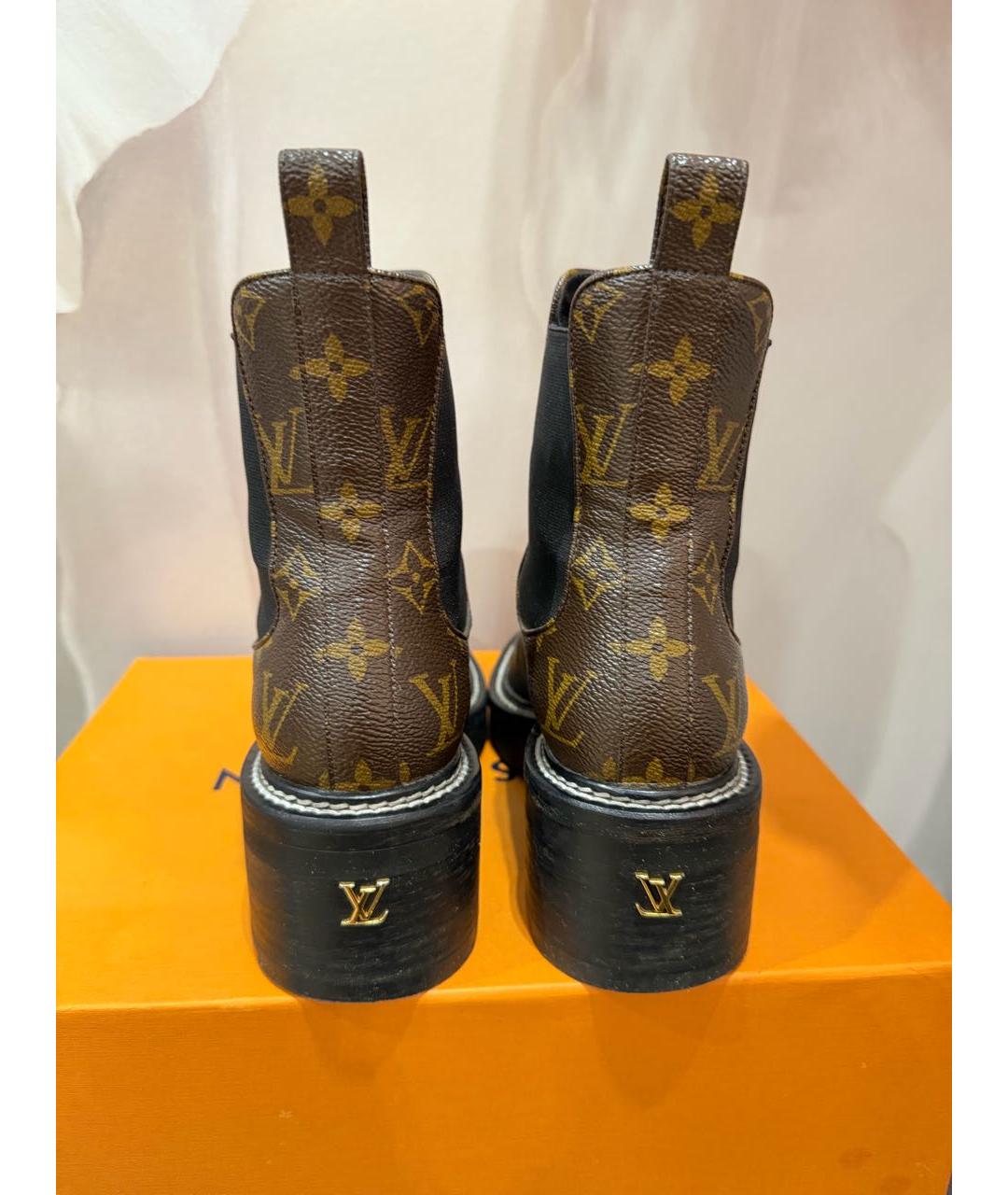 LOUIS VUITTON Коричневые кожаные ботинки, фото 2