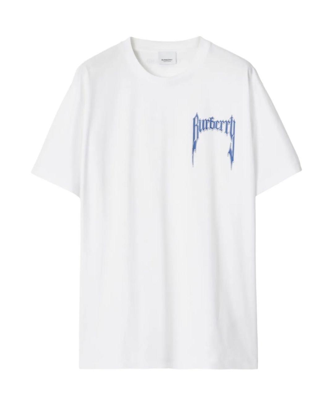 BURBERRY Белая хлопковая футболка, фото 1