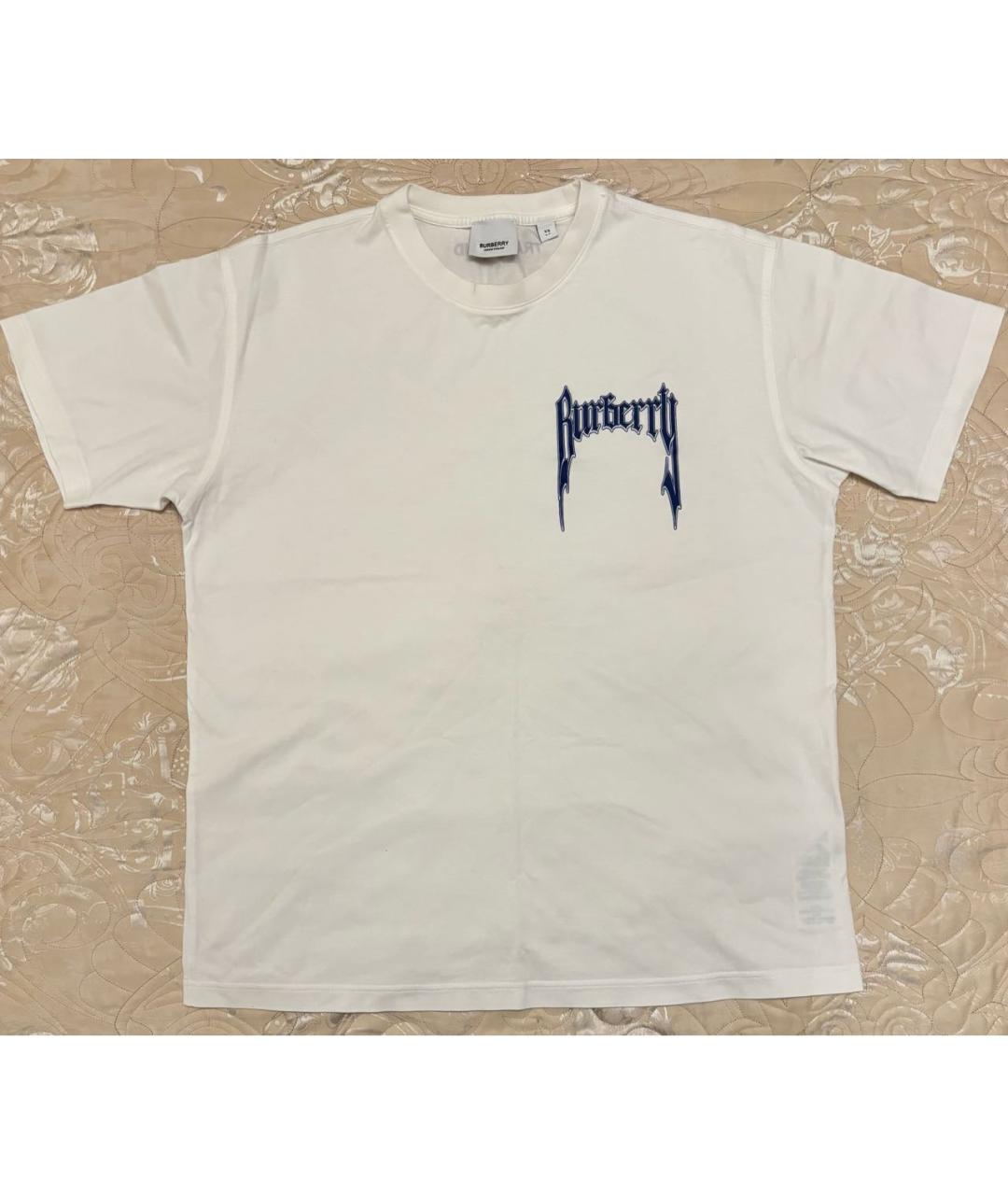 BURBERRY Белая хлопковая футболка, фото 2
