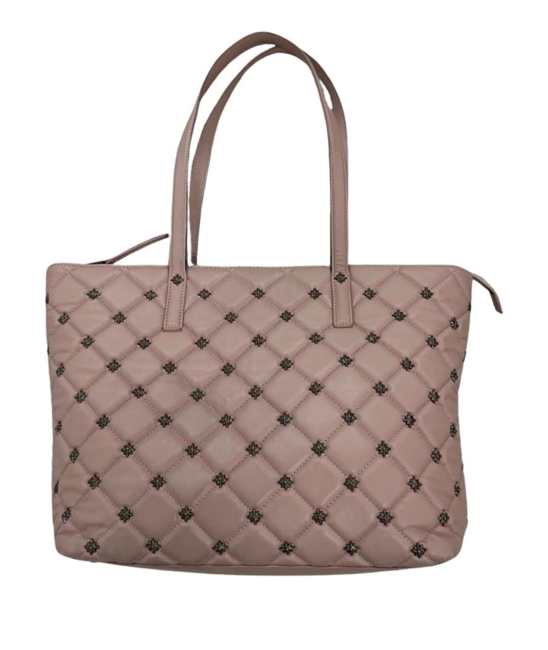 JOHN RICHMOND Розовая кожаная сумка тоут, фото 1