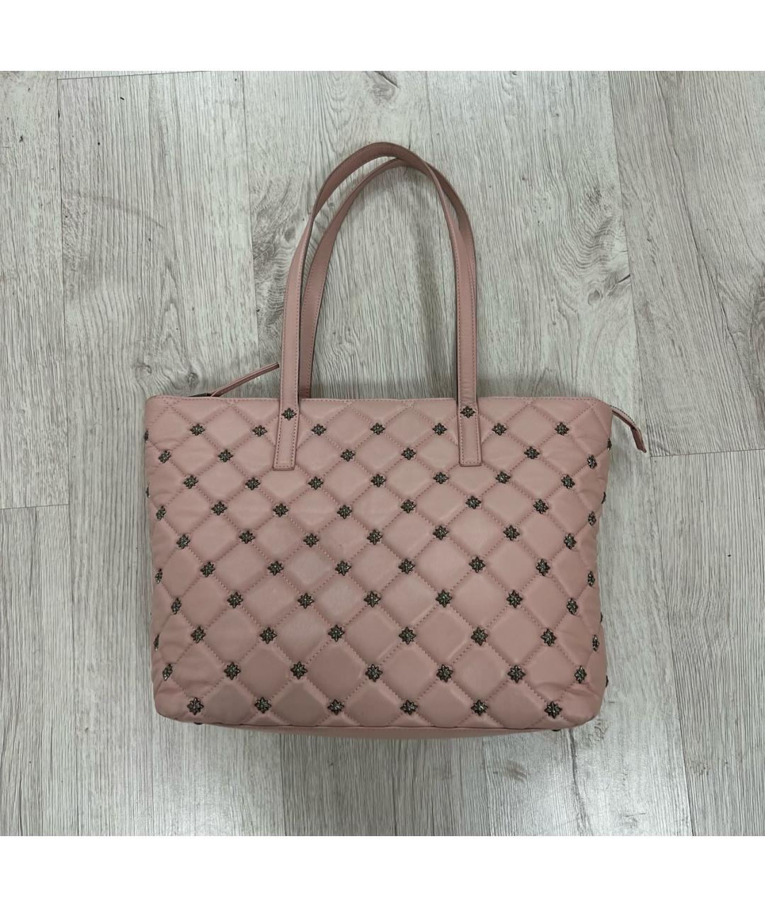 JOHN RICHMOND Розовая кожаная сумка тоут, фото 6