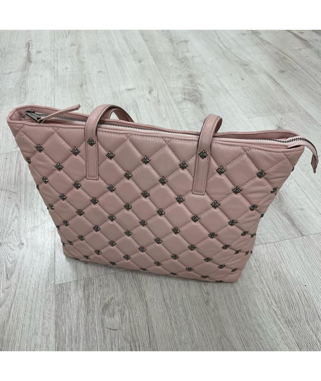 JOHN RICHMOND Розовая кожаная сумка тоут, фото 2