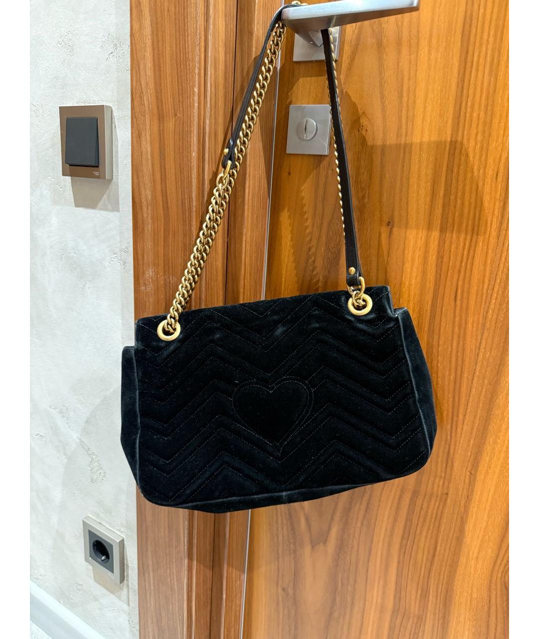 GUCCI Черная бархатная сумка через плечо, фото 3