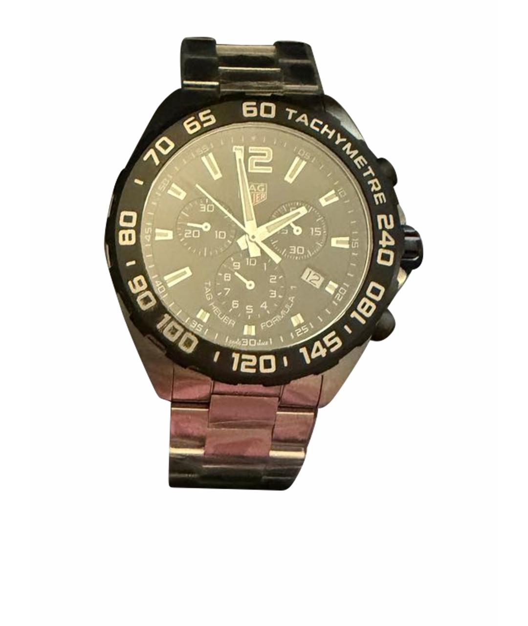 TAG HEUER Антрацитовые стальные часы, фото 1