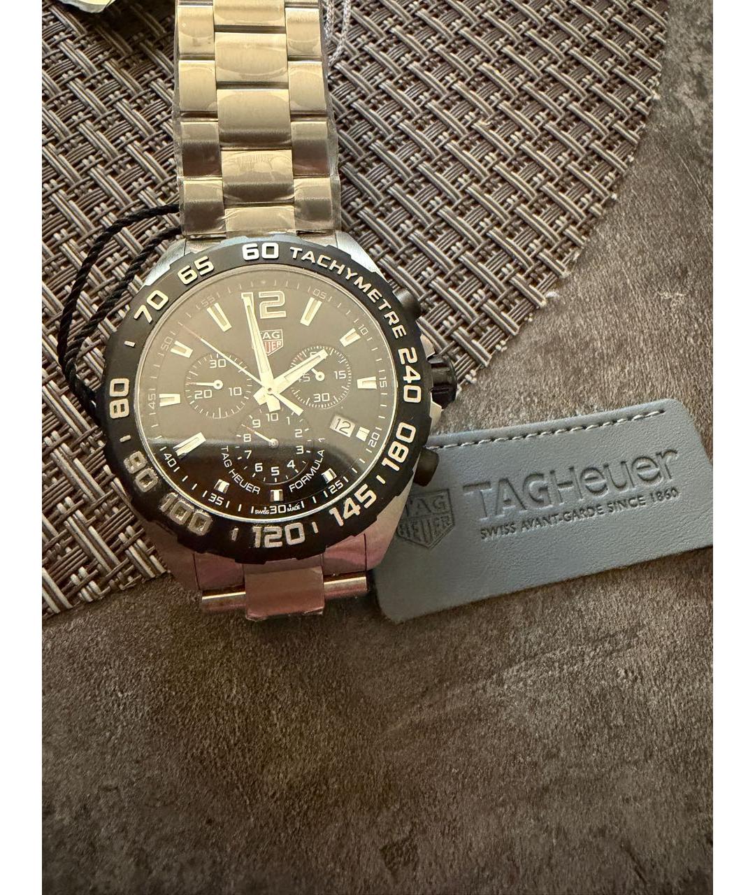 TAG HEUER Антрацитовые стальные часы, фото 5