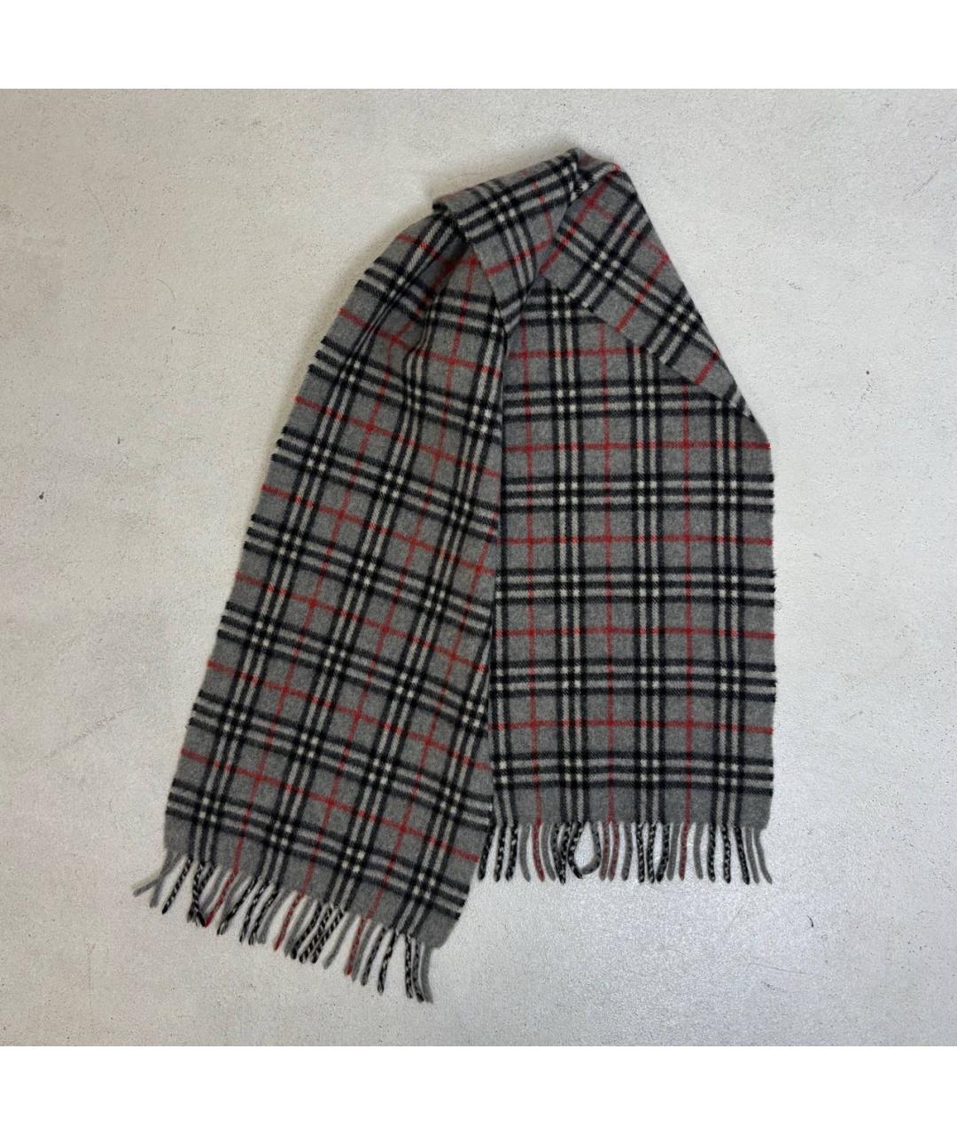 BURBERRY Серый кашемировый шарф, фото 3