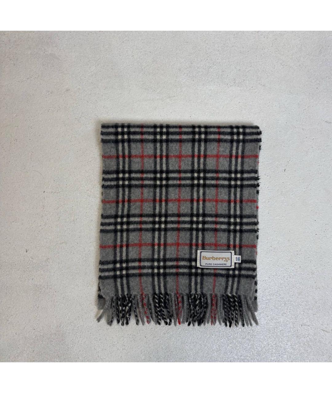 BURBERRY Серый кашемировый шарф, фото 8