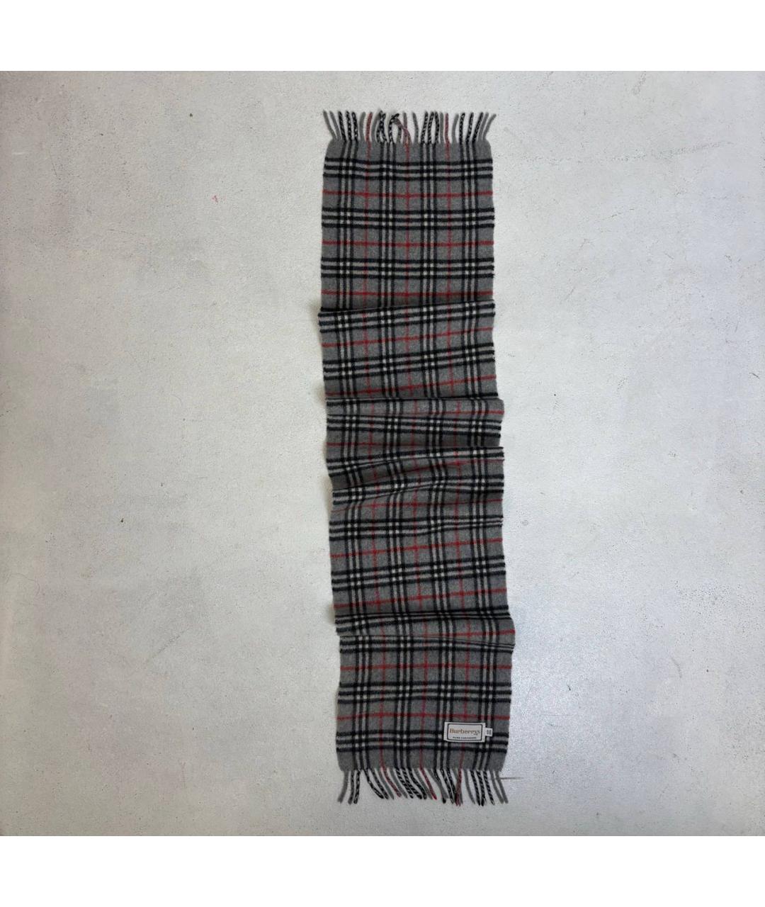 BURBERRY Серый кашемировый шарф, фото 2