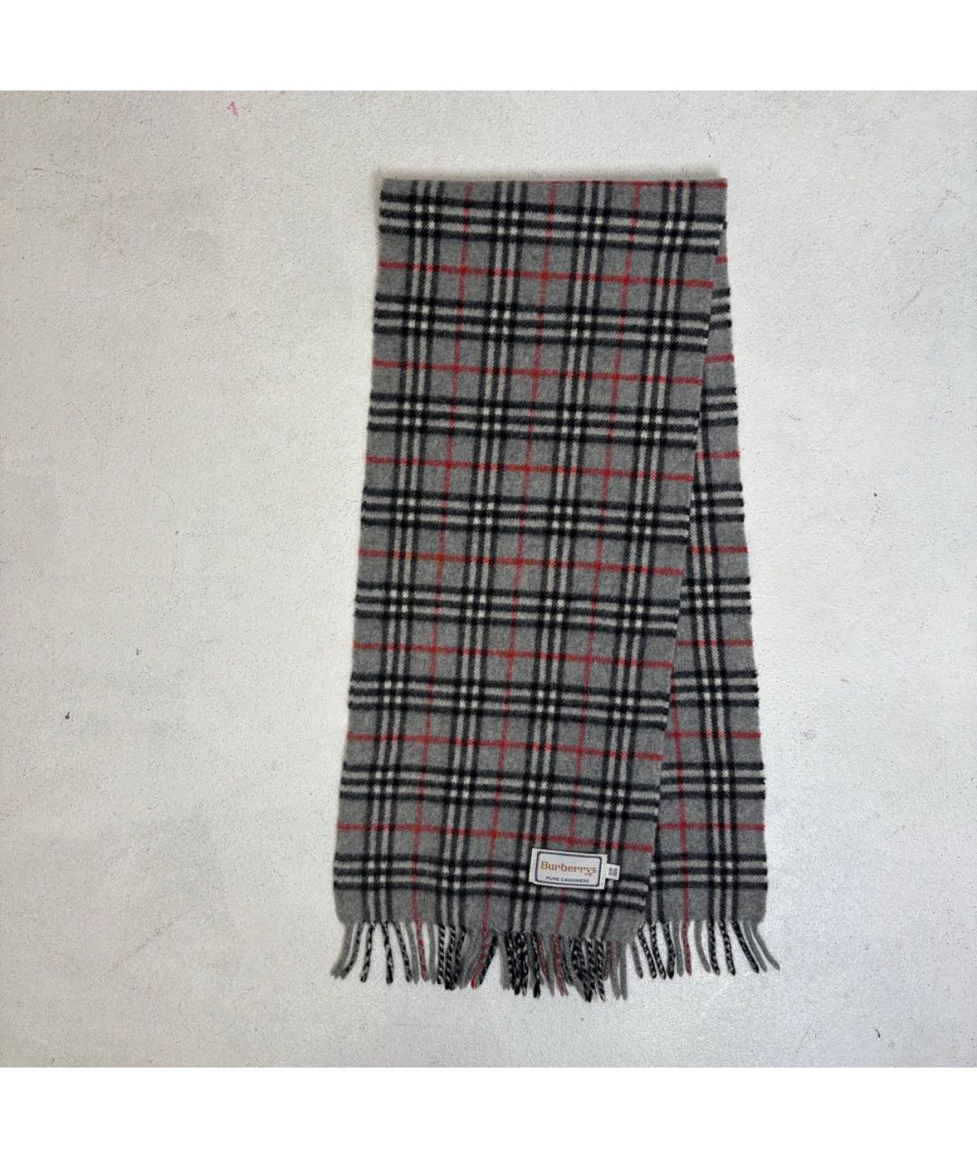 BURBERRY Серый кашемировый шарф, фото 5