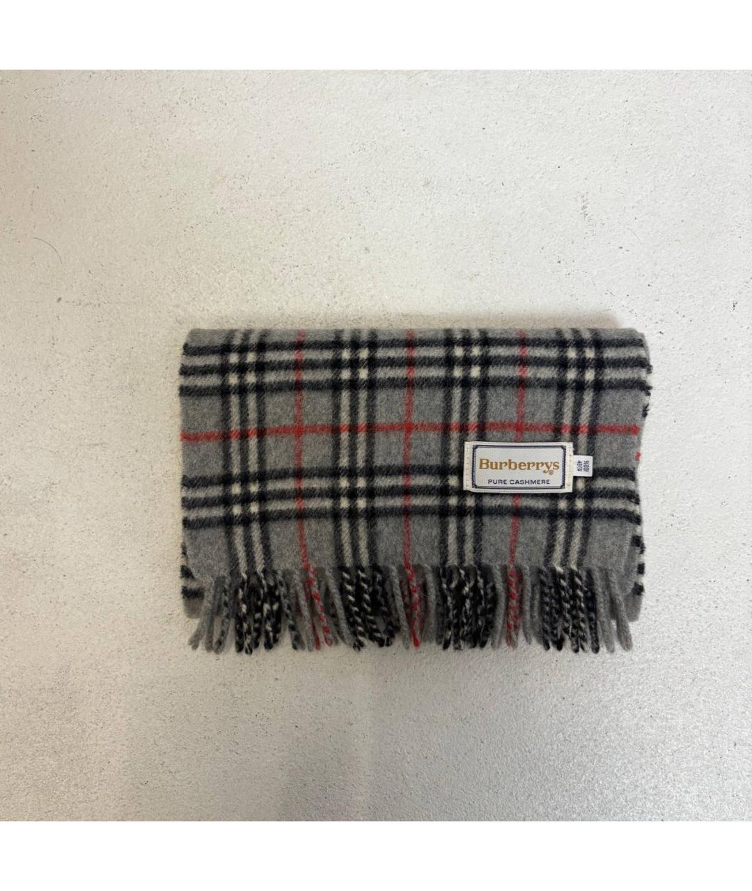 BURBERRY Серый кашемировый шарф, фото 6