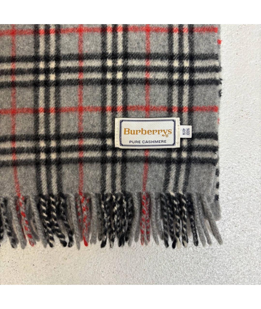 BURBERRY Серый кашемировый шарф, фото 4