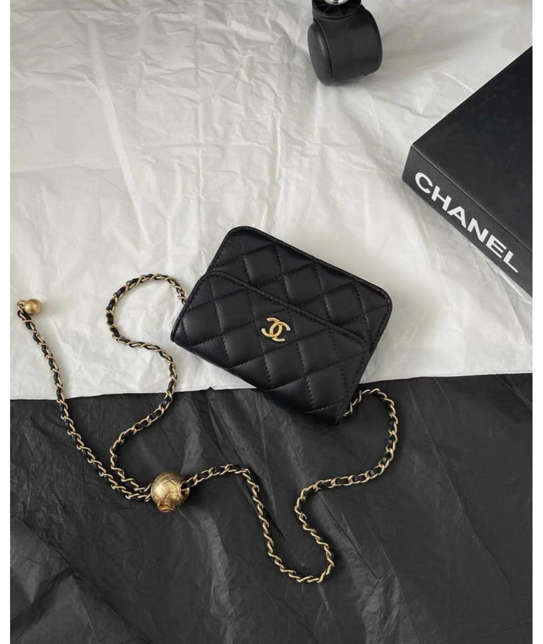 CHANEL Черная кожаная сумка через плечо, фото 2