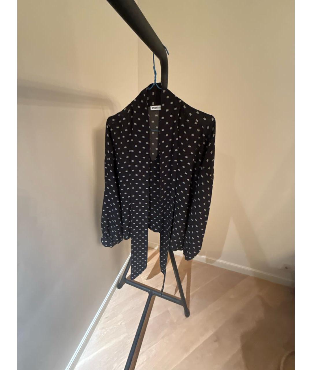 BALENCIAGA Черная шелковая рубашка, фото 5