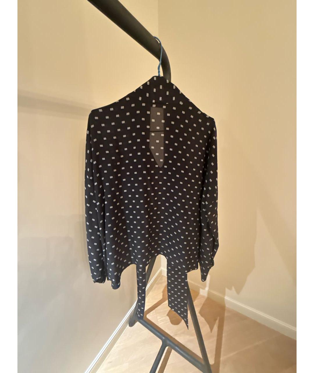 BALENCIAGA Черная шелковая рубашка, фото 3