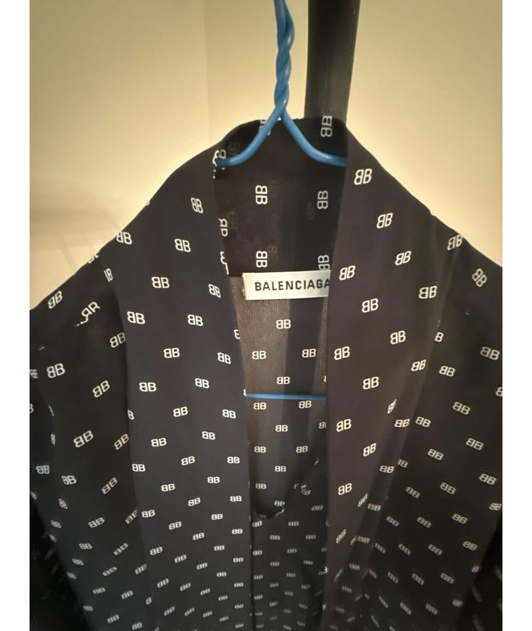 BALENCIAGA Черная шелковая рубашка, фото 2