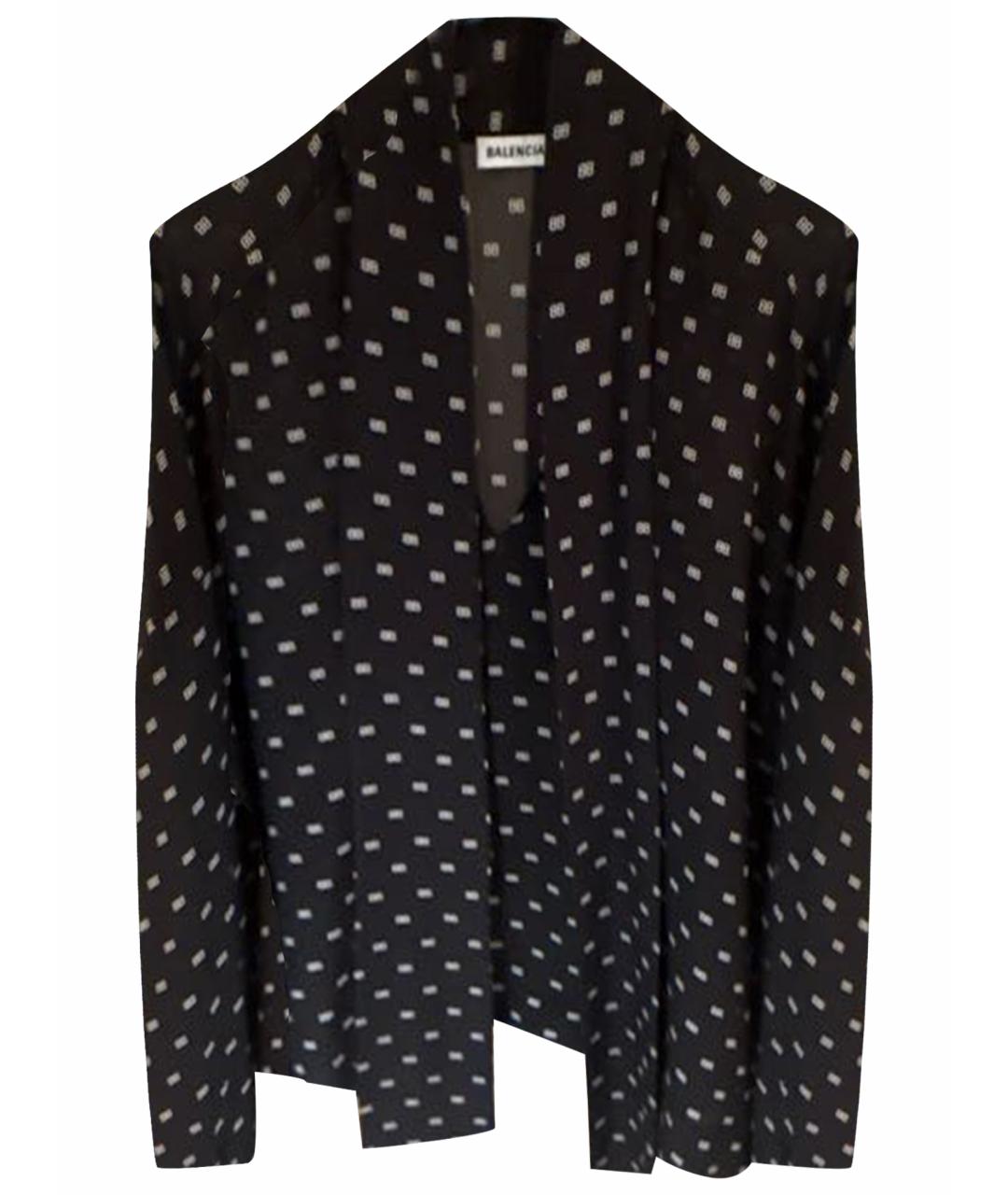 BALENCIAGA Черная шелковая рубашка, фото 1