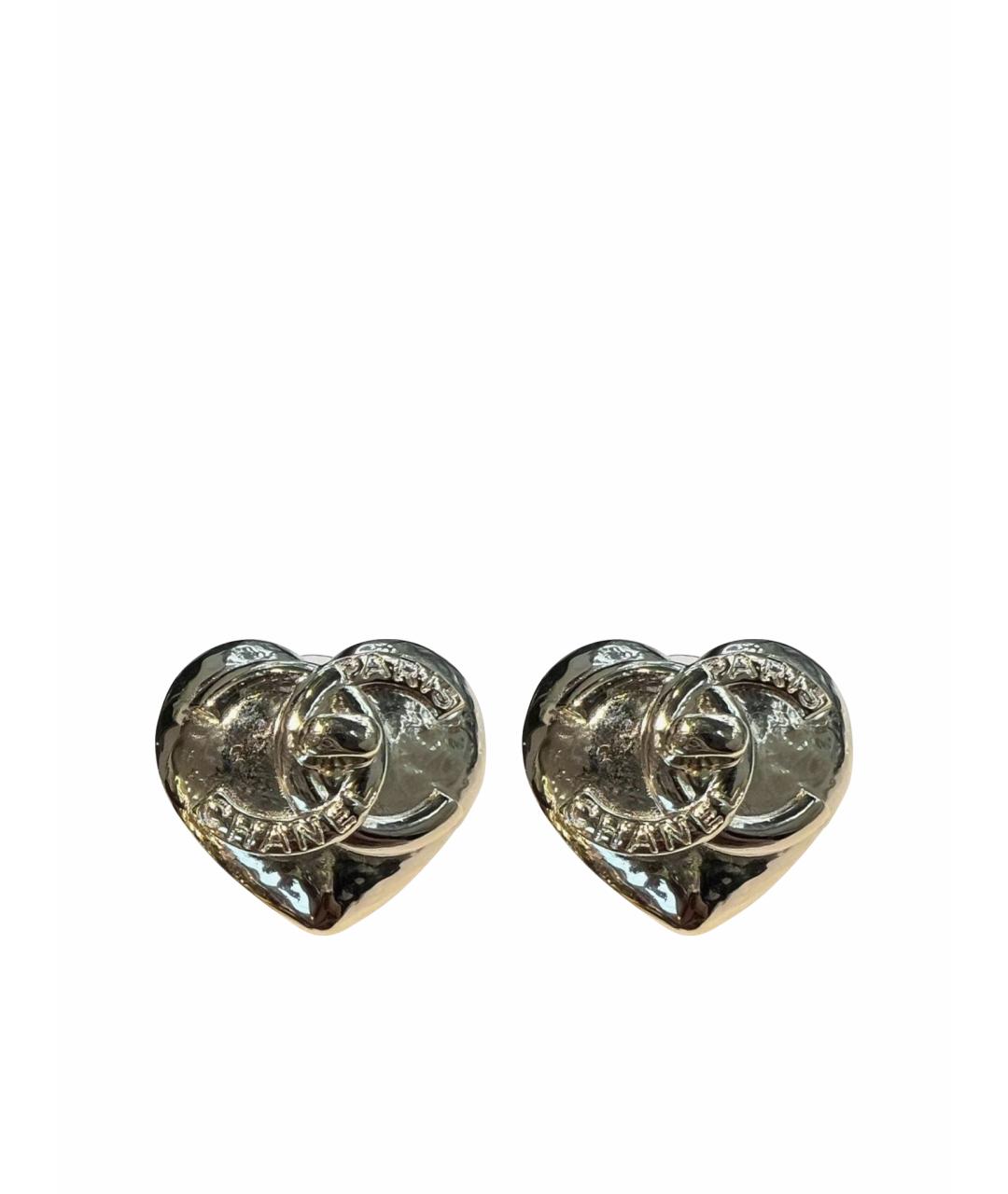 CHANEL Золотые металлические серьги, фото 1