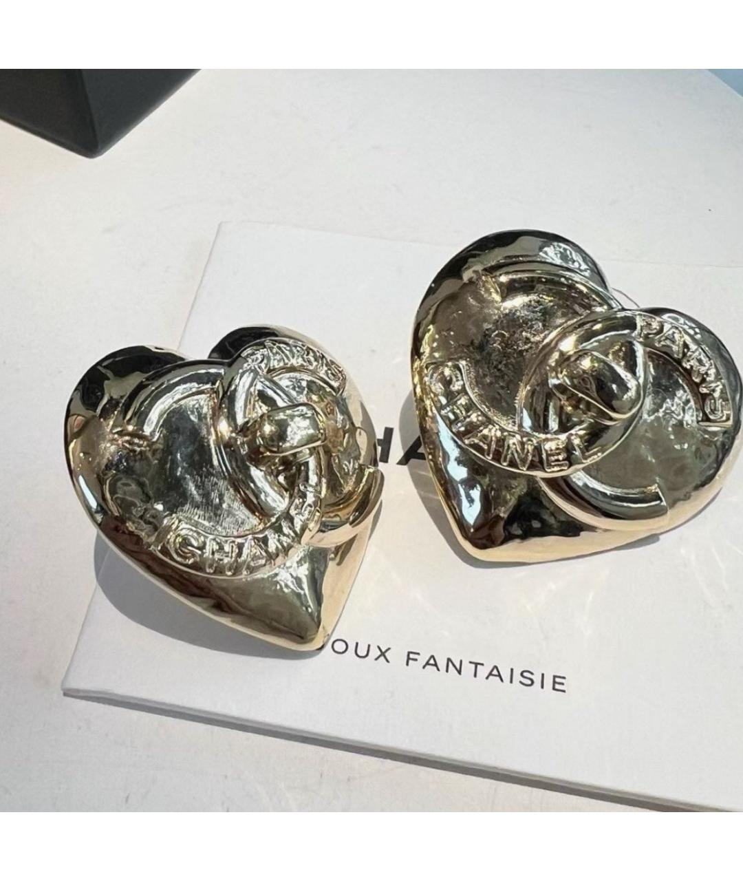 CHANEL Золотые металлические серьги, фото 5