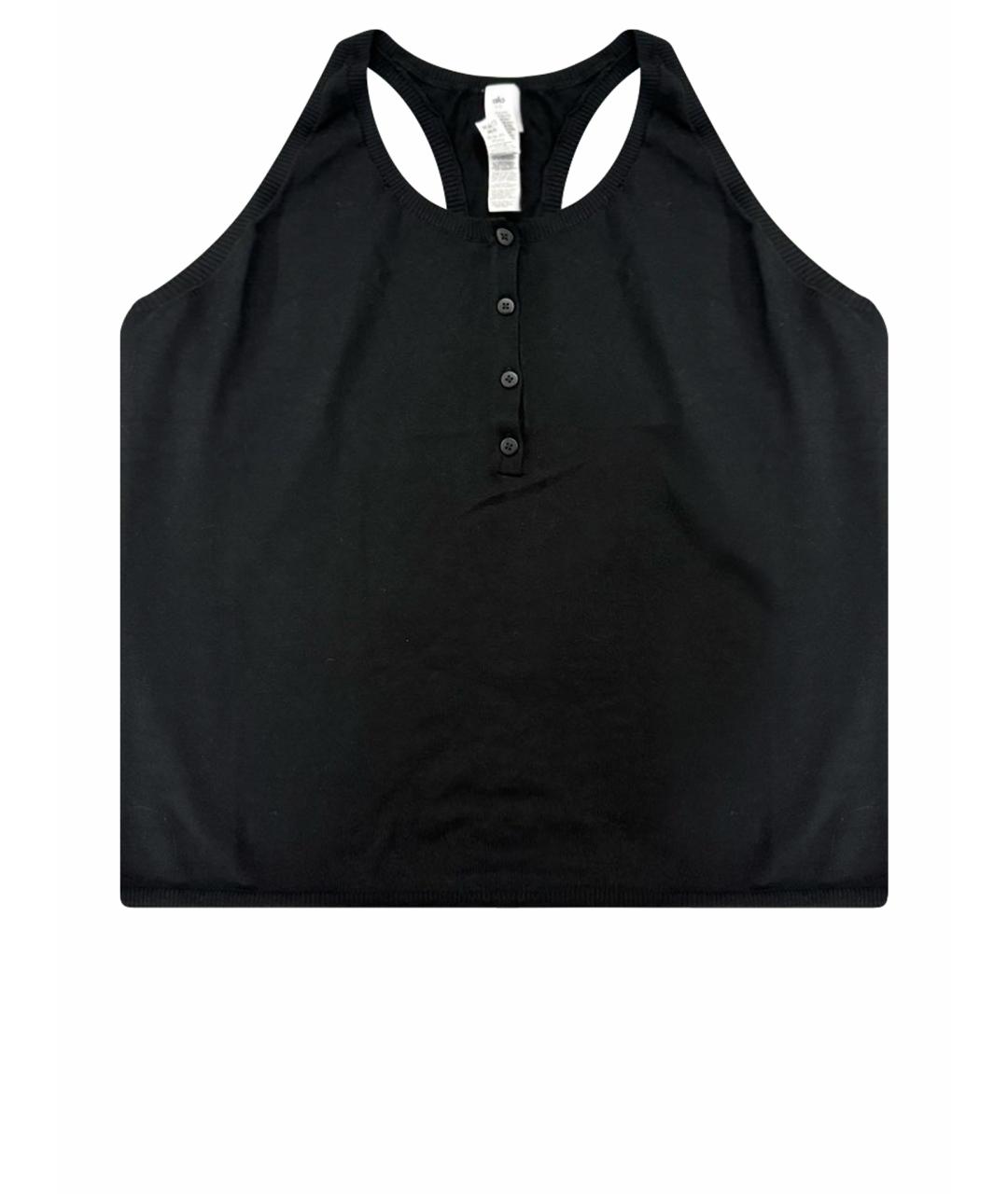 ALO YOGA Черная хлопковая майка, фото 1